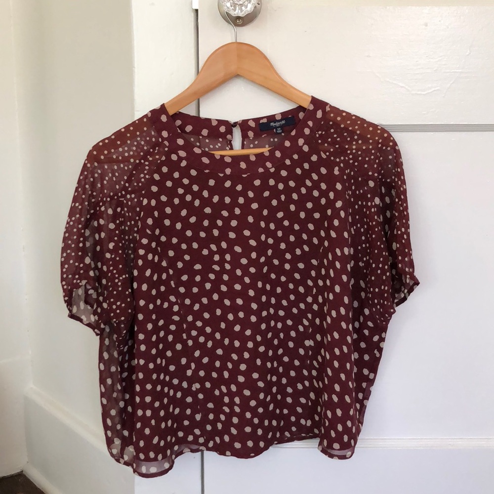 Madewell silk cropped blouse